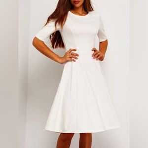 Midi A-Line Dress w/ Gold Zipper Back